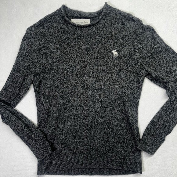 Abercrombie & Fitch Heathered Gray Lightweight Sweater Mens S Casual Preppy 1629 - Picture 1 of 7